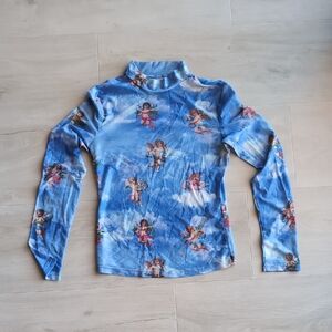 SHEIN Blue Angel Print Top